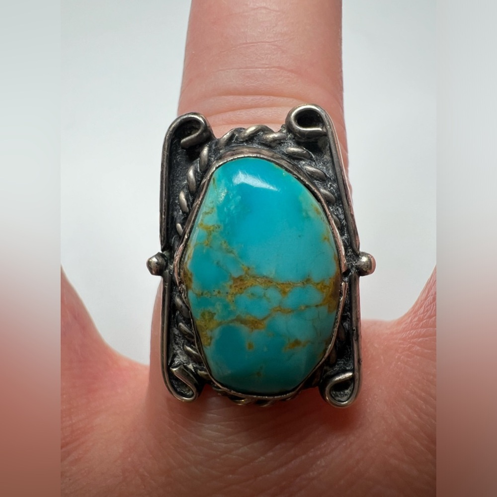 Turquoise Sterling Silver 925 Ring, Size 7